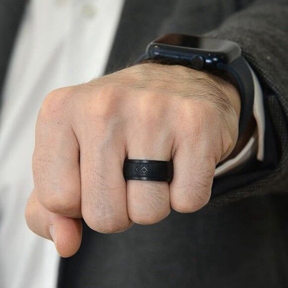 RINFIT Silicone Rings for Couple Soft & Comfortable Wedding Bands W7/M10 - Picture 8 of 9